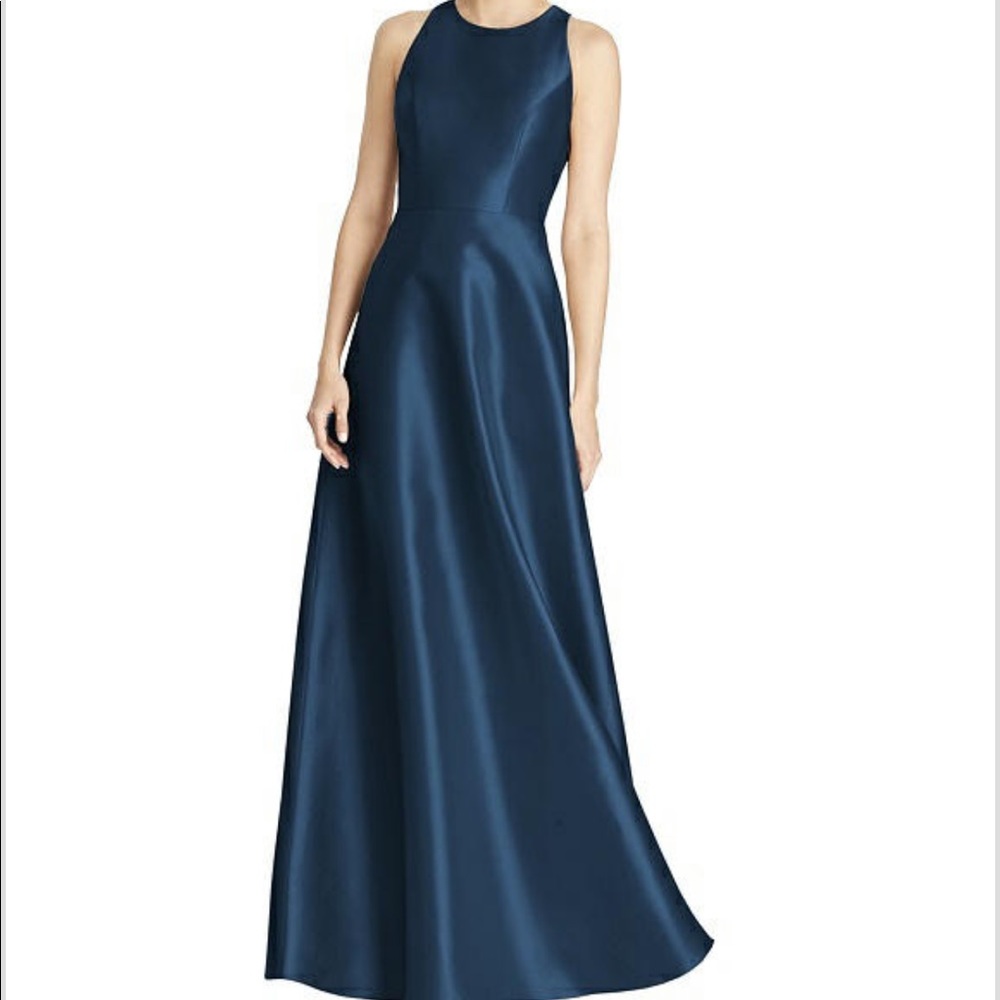 Alfred Sung Navy Dress Style D746 sz 4